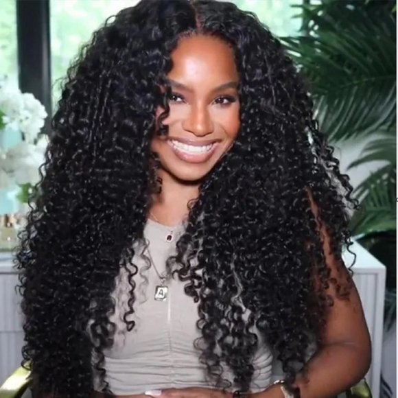 Invisible HD Transparent Glueless Lace Wig Jerry Curly 5x5 Closure Wigs - Picture 2 of 4